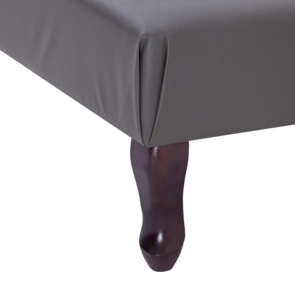 Chaise longue couro artificial cinzento - Image 7
