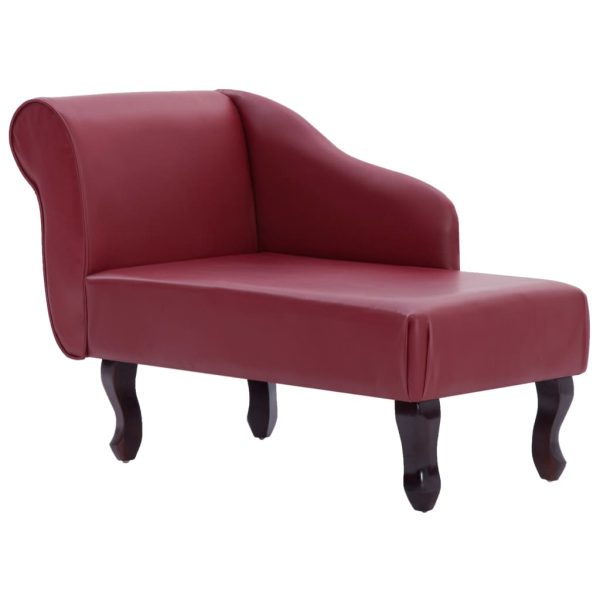 Chaise longue couro artificial vermelho tinto - Image 2