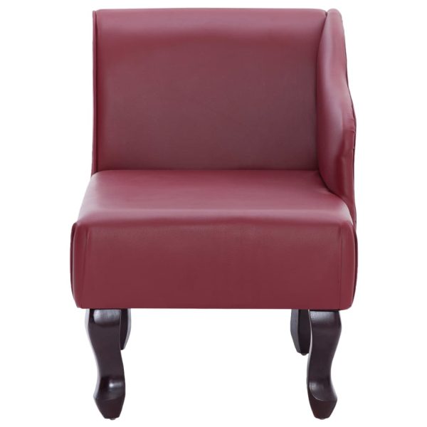 Chaise longue couro artificial vermelho tinto - Image 4
