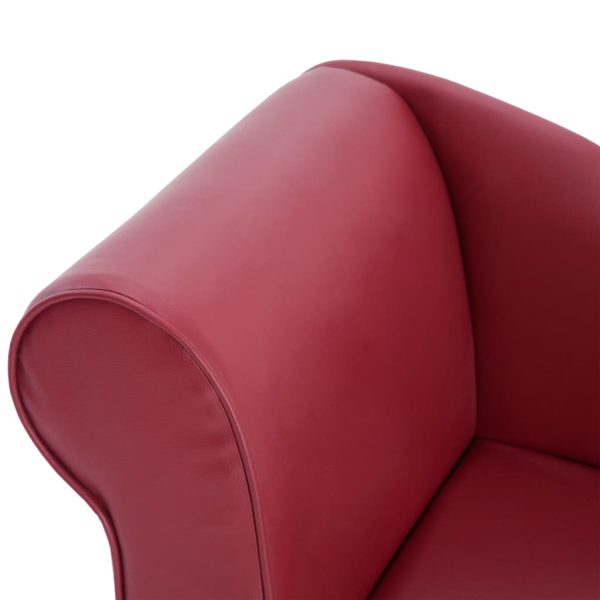 Chaise longue couro artificial vermelho tinto - Image 5
