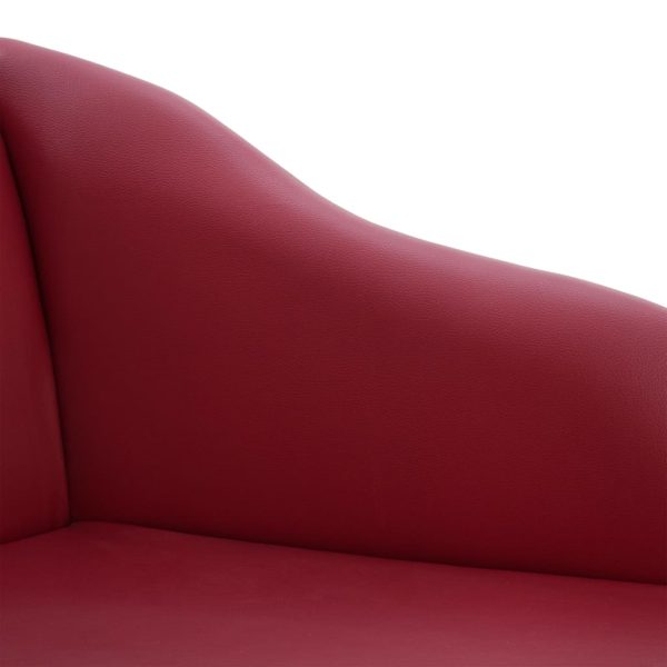 Chaise longue couro artificial vermelho tinto - Image 6