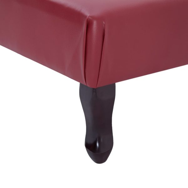 Chaise longue couro artificial vermelho tinto - Image 7