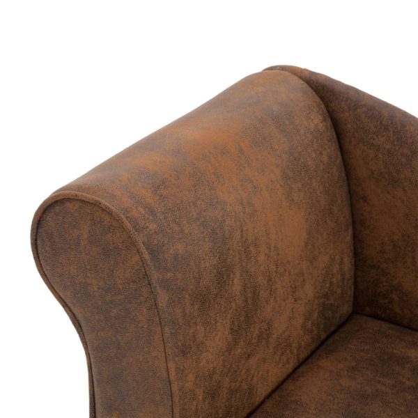 Chaise longue camurça artificial castanho - Image 5