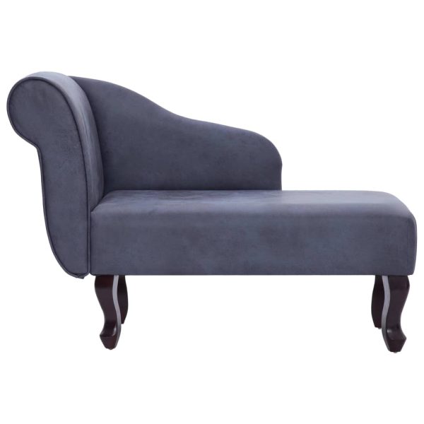 Chaise longue camurça artificial cinzento - Image 3