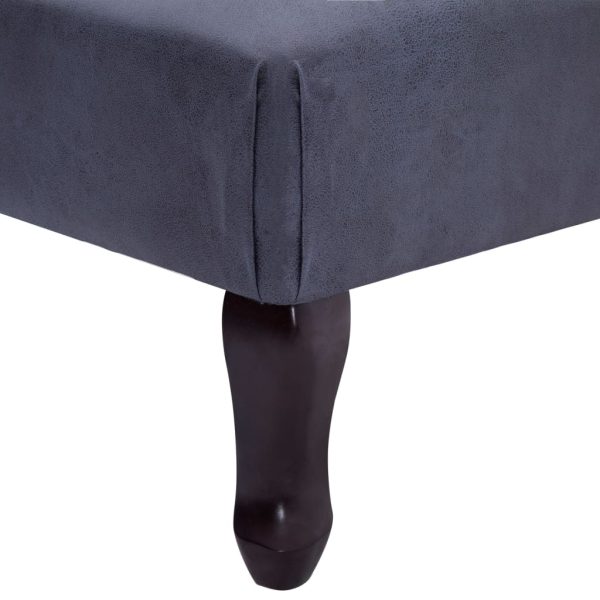 Chaise longue camurça artificial cinzento - Image 5