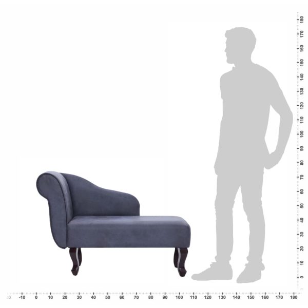 Chaise longue camurça artificial cinzento - Image 8