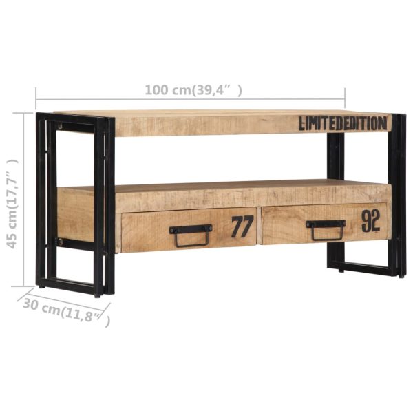 Móvel de TV 100x30x45 cm madeira de mangueira maciça - Image 6