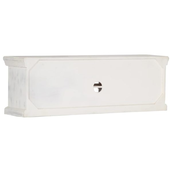 Móvel de TV 120x30x40 cm madeira de mangueira maciça branco - Image 3
