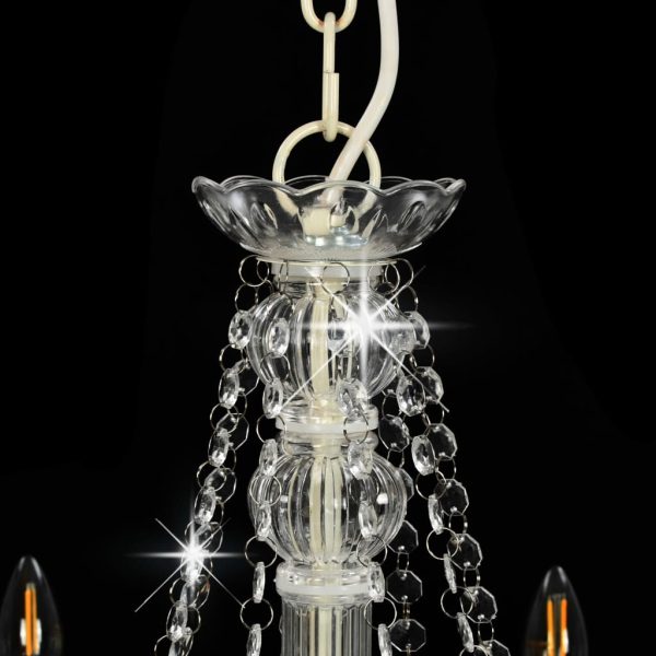 Lustre com contas lâmpadas 8 x E14 branco - Image 5