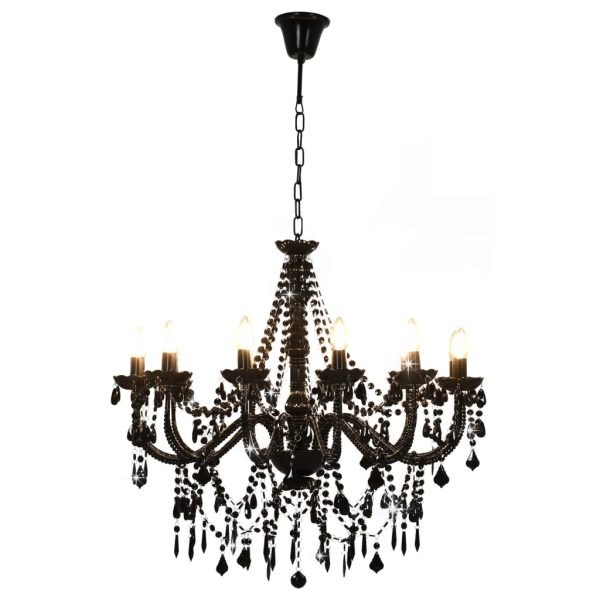 Lustre com contas lâmpadas 12 x E14 preto - Image 4