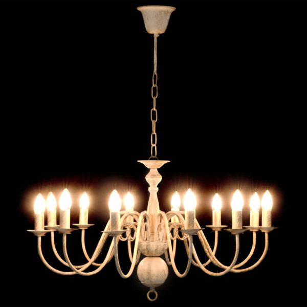 Lustre antigo de 12 lâmpadas E14 branco - Image 3