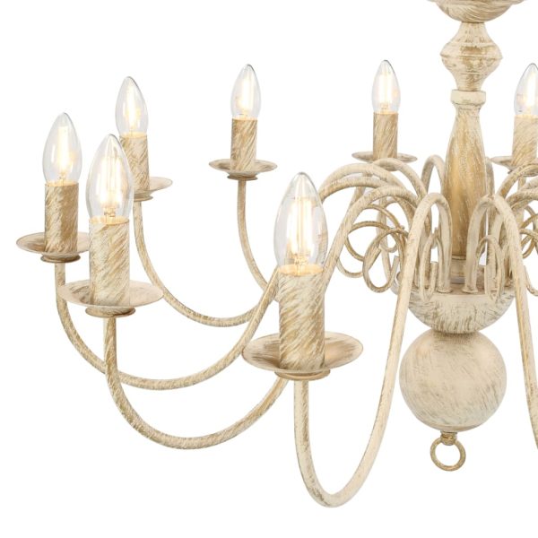 Lustre antigo de 12 lâmpadas E14 branco - Image 6