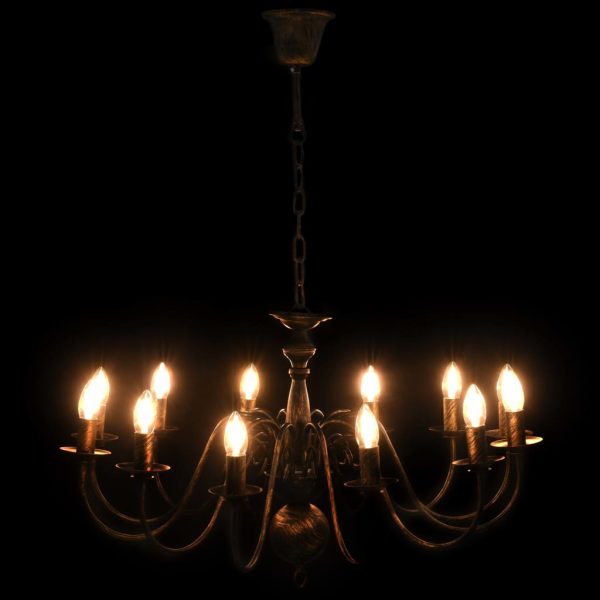 Lustre antigo de 12 lâmpadas E14 preto - Image 5