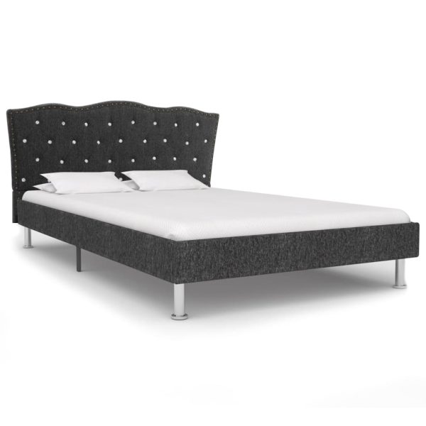 Estrutura de cama em tecido 120x200 cm cinzento-escuro - Image 2
