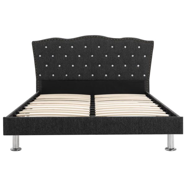 Estrutura de cama em tecido 120x200 cm cinzento-escuro - Image 4