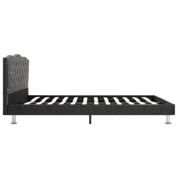 Estrutura de cama em tecido 120x200 cm cinzento-escuro - Image 5