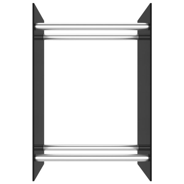 Suporte para lenha 40x35x60 cm vidro preto - Image 3