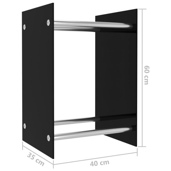 Suporte para lenha 40x35x60 cm vidro preto - Image 6
