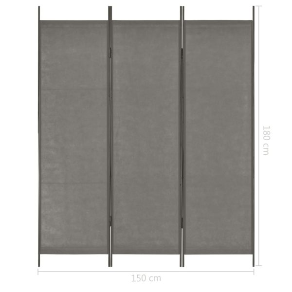 vidaXL Divisória de quarto com 3 painéis 150x180 cm antracite - Image 6