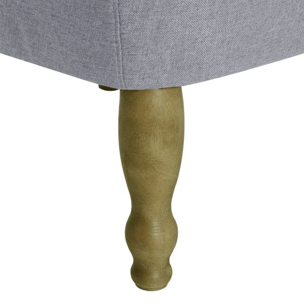 Cadeiras francesas 2 pcs tecido cinzento-claro - Image 7