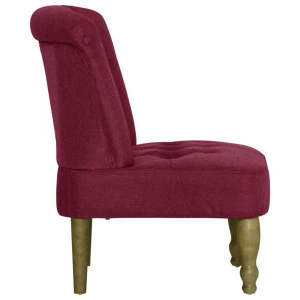Cadeiras francesas 2 pcs tecido vermelho tinto - Image 5