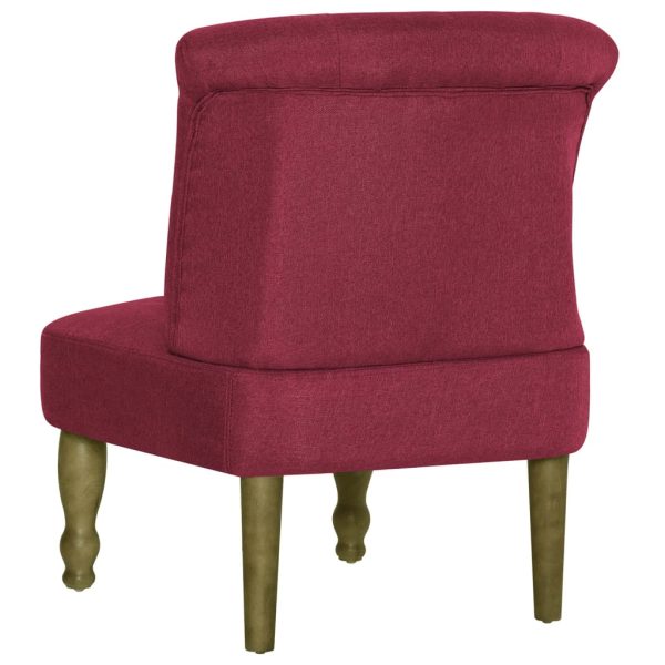 Cadeiras francesas 2 pcs tecido vermelho tinto - Image 6