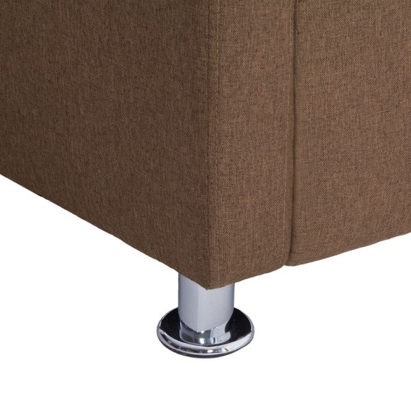 Poltrona em forma de cubo tecido castanho - Image 6