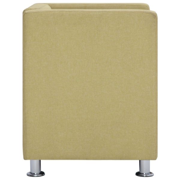 Poltrona em forma de cubo tecido verde - Image 4