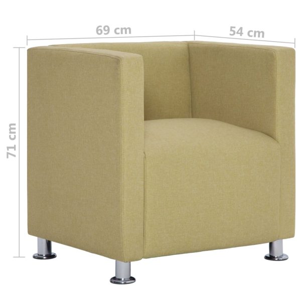 Poltrona em forma de cubo tecido verde - Image 9
