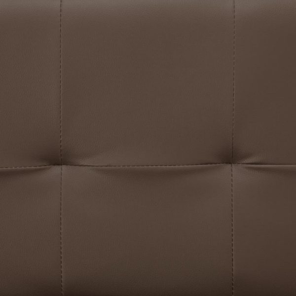 Sofá-cama com 2 almofadas couro artificial castanho - Image 10