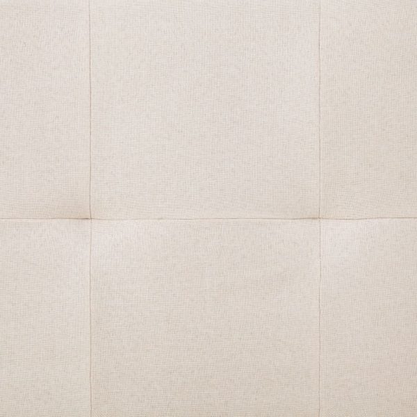 Sofá-cama com duas almofadas poliéster cor creme - Image 10