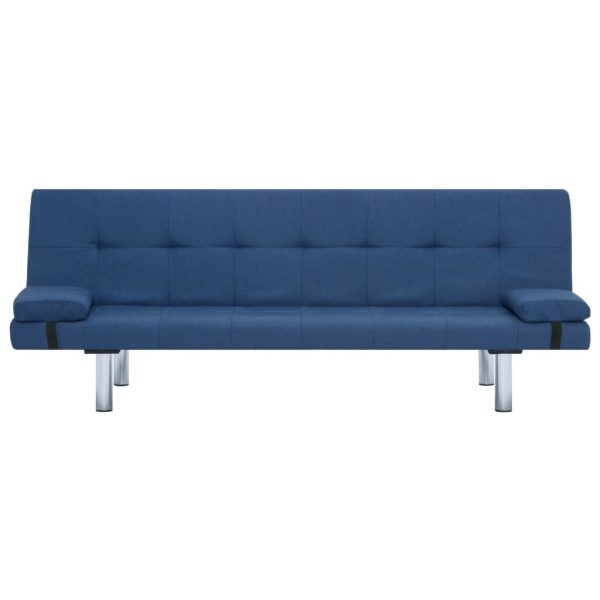 Sofá-cama com duas almofadas poliéster azul - Image 5