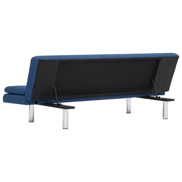Sofá-cama com duas almofadas poliéster azul - Image 6