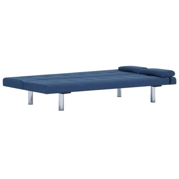 Sofá-cama com duas almofadas poliéster azul - Image 7
