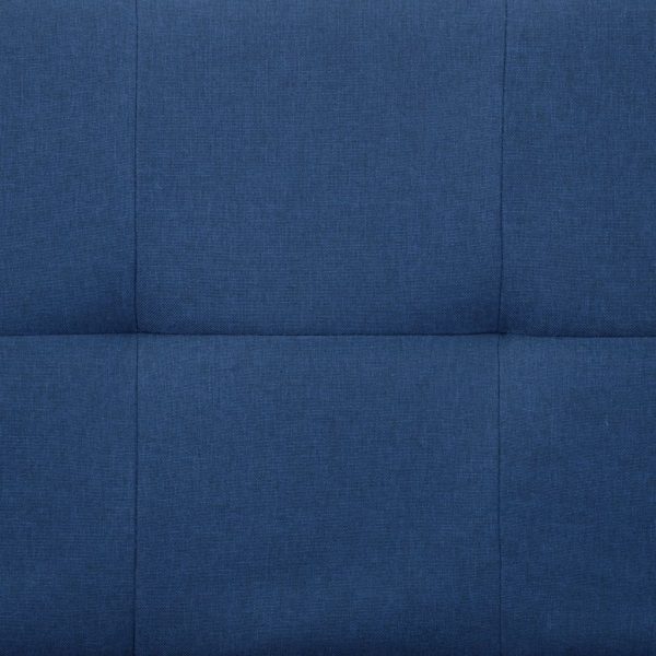 Sofá-cama com duas almofadas poliéster azul - Image 10