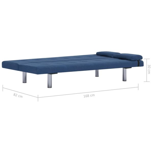 Sofá-cama com duas almofadas poliéster azul - Image 11