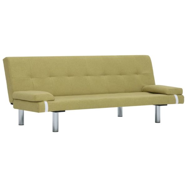 Sofá-cama com duas almofadas poliéster verde - Image 2
