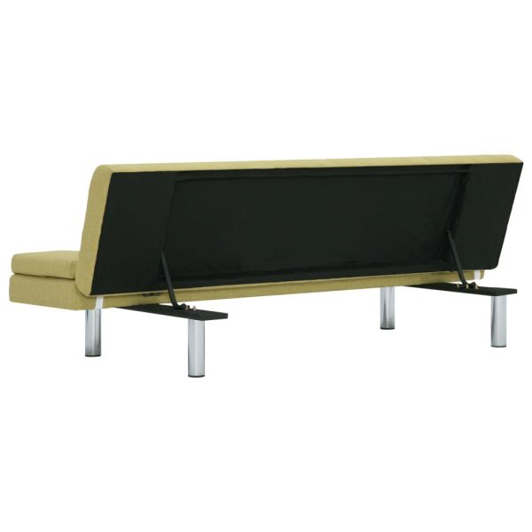 Sofá-cama com duas almofadas poliéster verde - Image 6