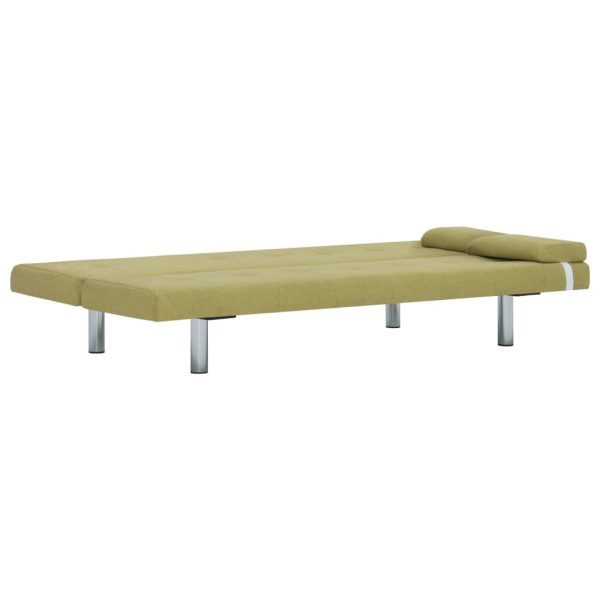 Sofá-cama com duas almofadas poliéster verde - Image 7