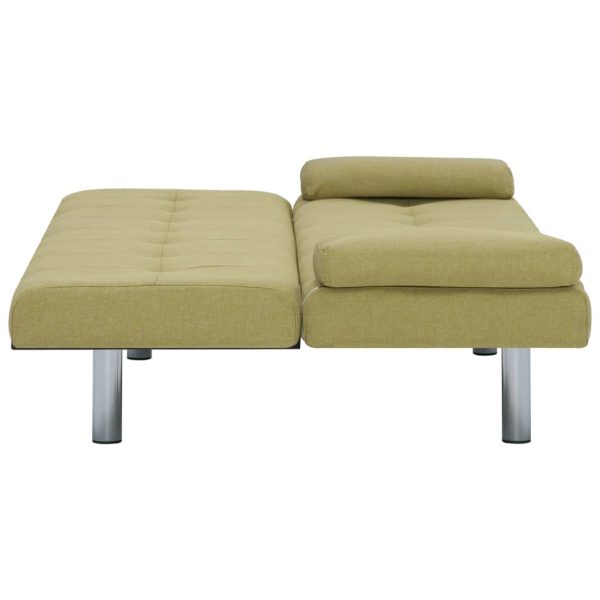 Sofá-cama com duas almofadas poliéster verde - Image 8