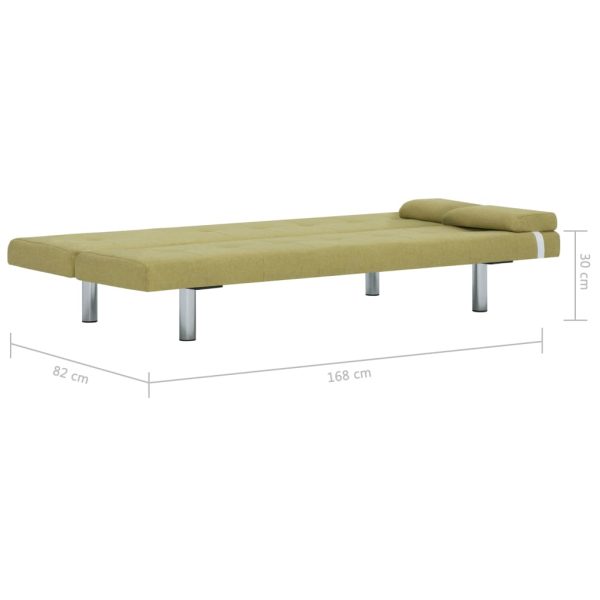 Sofá-cama com duas almofadas poliéster verde - Image 11