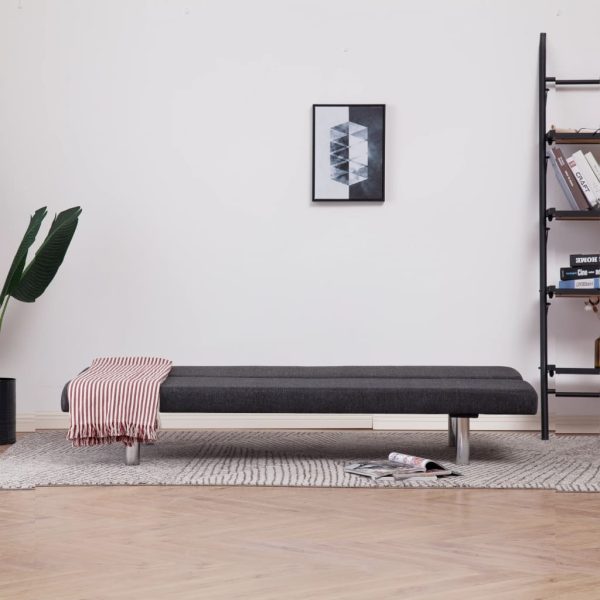 Sofá-cama poliéster cinzento escuro - Image 3