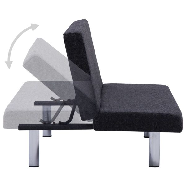 Sofá-cama poliéster cinzento escuro - Image 4
