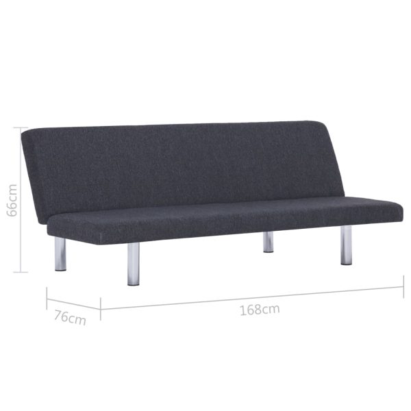 Sofá-cama poliéster cinzento escuro - Image 10