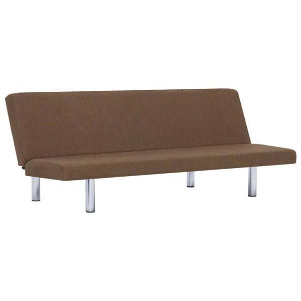 Sofá-cama poliéster castanho - Image 2