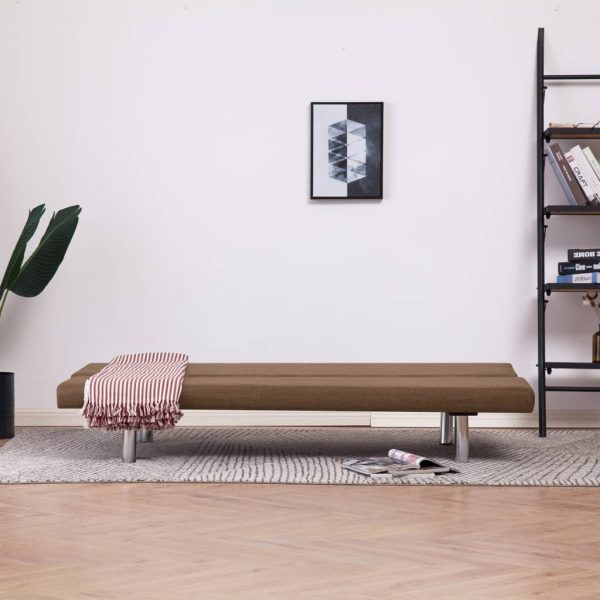Sofá-cama poliéster castanho - Image 3