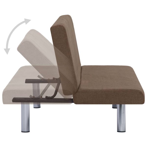 Sofá-cama poliéster castanho - Image 4