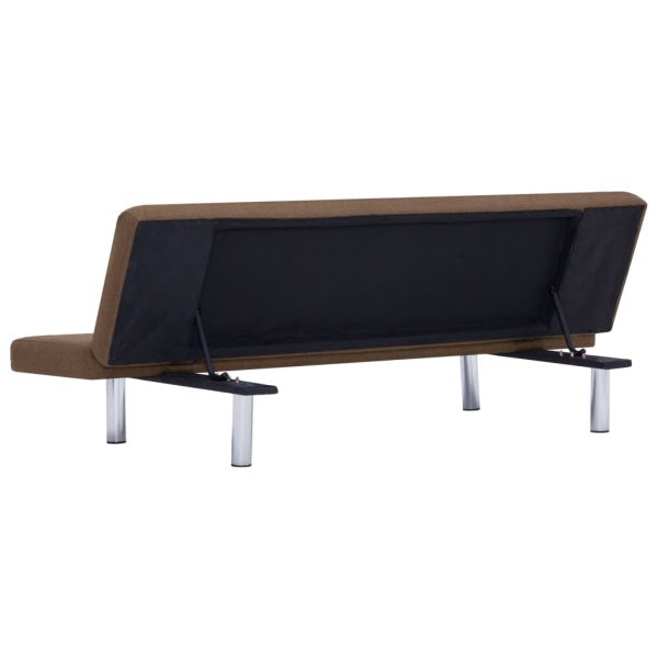 Sofá-cama poliéster castanho - Image 6