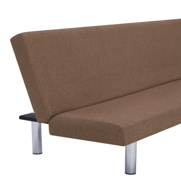 Sofá-cama poliéster castanho - Image 7