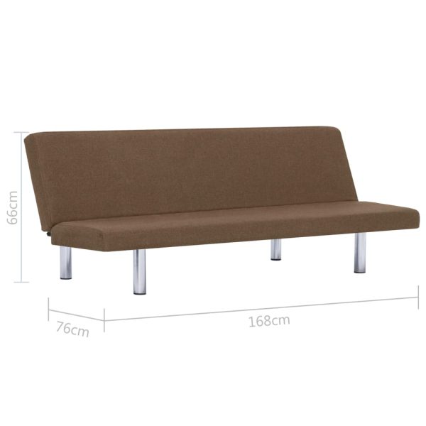 Sofá-cama poliéster castanho - Image 10